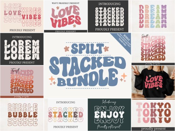 Spilt Stacked Bundle Font for Professional Branding